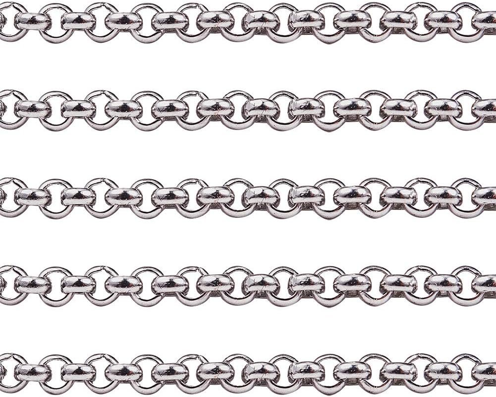 DanLingJewelry 200 pcs 304 Stainless Steel Necklace Bracelet Extender Chain Length 1.57 Inch for Jewelry Making