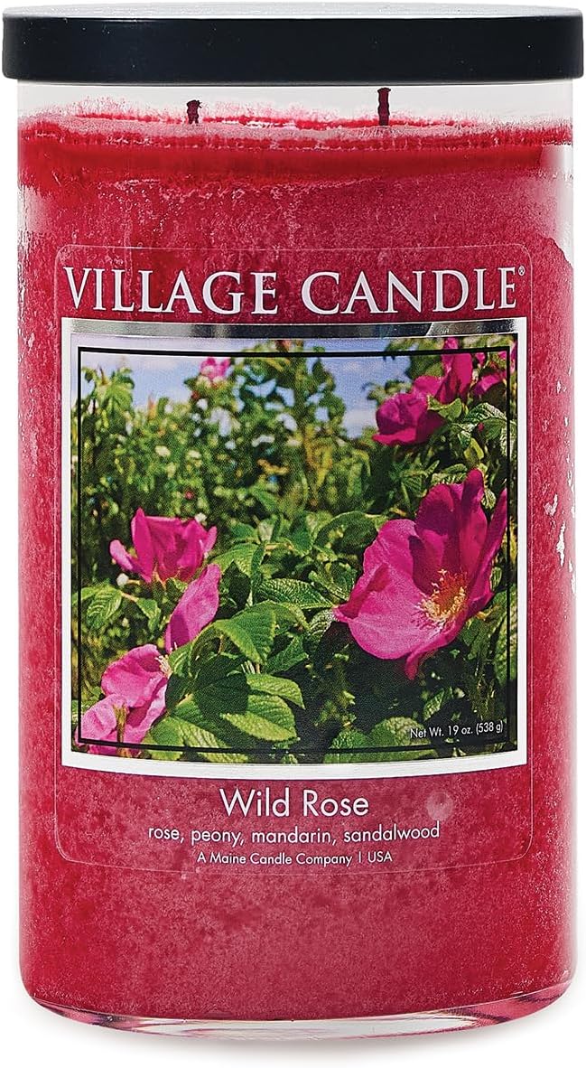Wild Rose Large Tumbler Glass Jar, Scented Candle, 19 oz., Pink