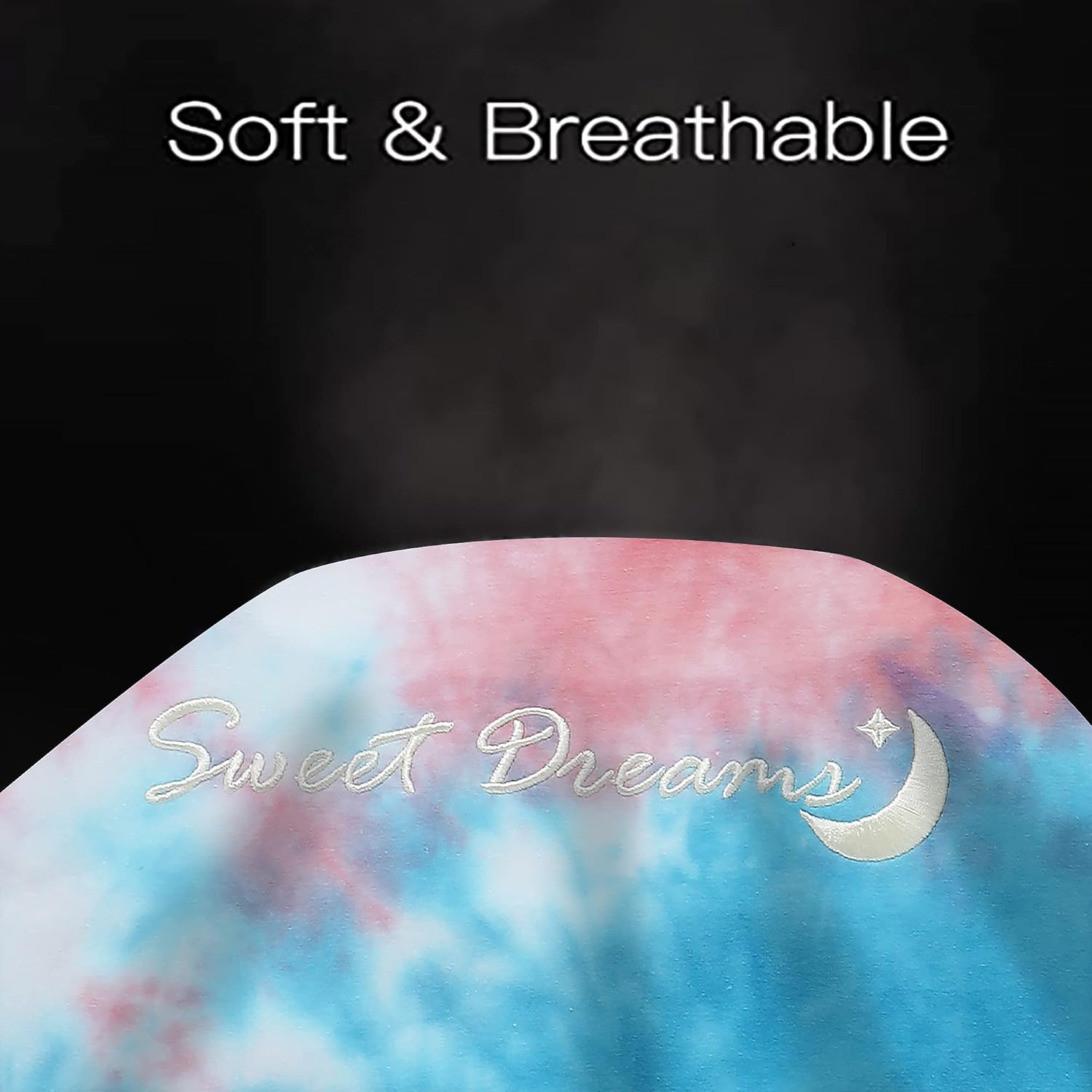 HEARTNICE Tie Dye Pajama Set for Women, Cotton Short Pajamas Soft lounge PJS with Embroidery Sleepwear(Multi-B, M)