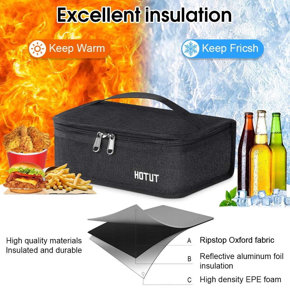 HOTUT Sac Isotherme Repas Rose Souriant – Bandoulière Amovible, Double Zip, Grande Capacité Étudiante & Bureau