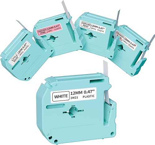 Cintas de etiquetas con patrón M960 para cintas M, compatibles con Brother P-Touch PT-M95 PT-90 PT-70 PT-65 PT-85, negro sobre blancorosa