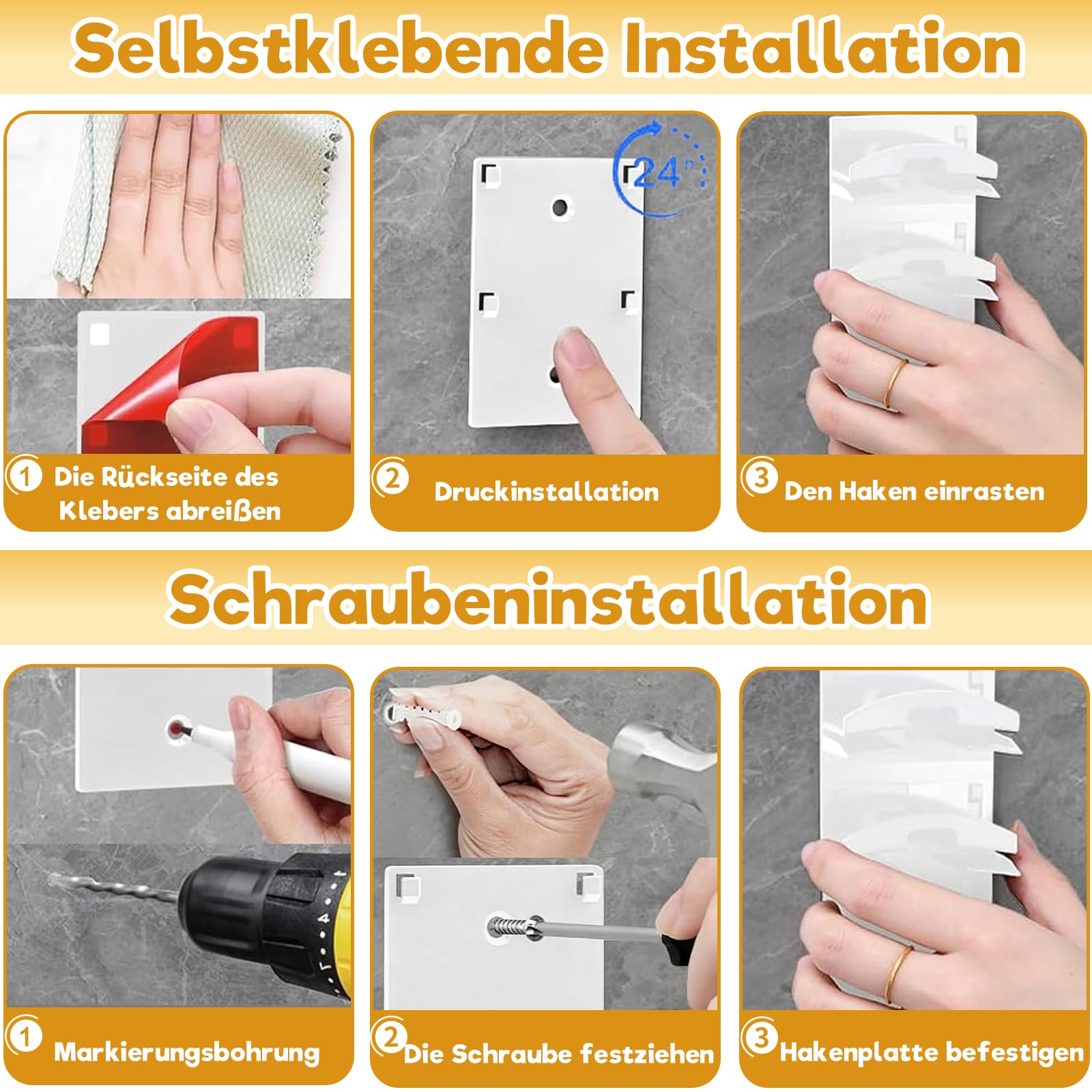 Kappenhalter – 2er-Pack selbstklebende Kappenhalters für bis zu 20 Kappen, praktische Kappenhalter für die Wand zur ordentlichen Aufbewahrung, Baseballkappenhalter für Kleide