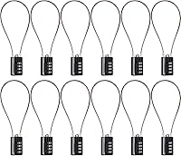 Vista 9 de SEPOX® Twins - Candado de combinación de 4 dígitos reiniciable, cable de acero de vinilo extra largo de 12.6 in, bloqueo multiusos para casillero