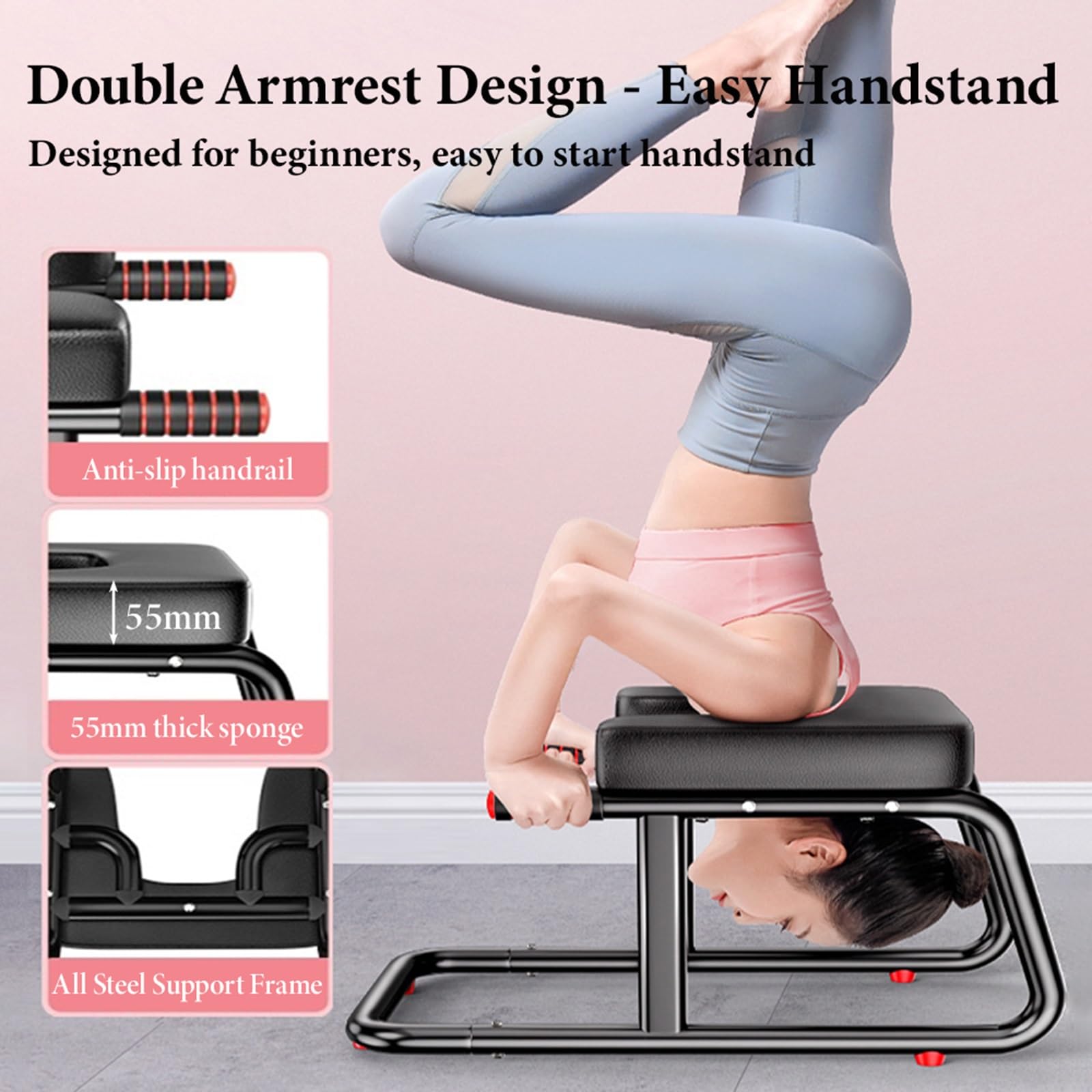 Panca a inversione yoga con braccioli, design monopezzo per stabilità, supporta fino a 250 kg, ideale per alleviare lo stress e migliorare le routine di fitness