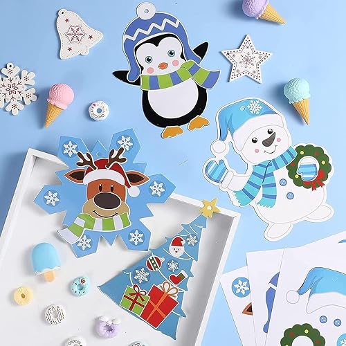 Miniatura 6 de Civaner Manualidades de Navidad para niños, arte y manualidades de Navidad, kit de adornos para árbol de Navidad, haz tus propios proyectos de