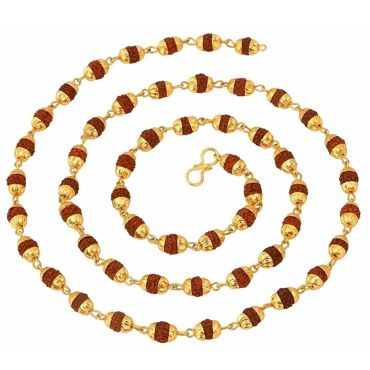 Fashion Frill Rudraksha Mala Gold Plated Long Necklace Fancy Jewellery Collection Neck Chain for Men Women Girls Boys Wedding Jewelry (B08CRVY184) Amazon Price History, Amazon Price Tracker