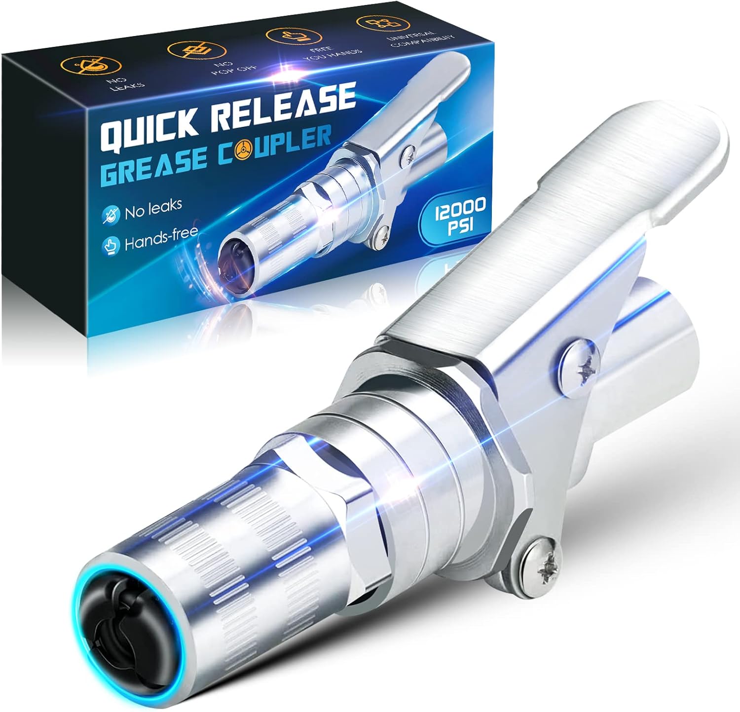 High Pressure Grease Gun Coupler Quick Lock onto Zerk