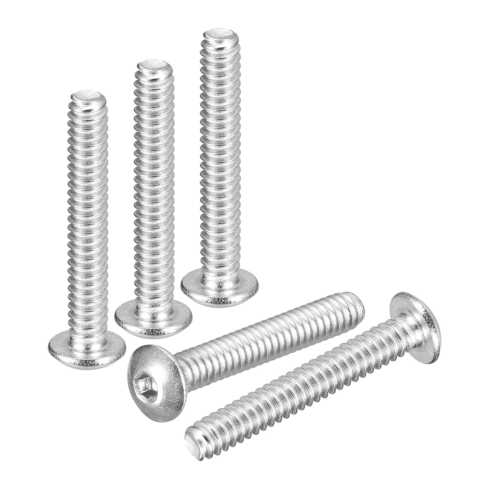 DTGN #4-40x3/4" Button Head Socket Cap Screws - 100Pack - Good for Road Bicycle, Mountain Bike, Auto, Motorcycle - 304 Stainless Steel Whitewashed - Hex Socket Drive Fasteners — image 1