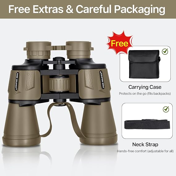 FREE SOLDIER 20x50 High Power Binoculars for Adults Mud