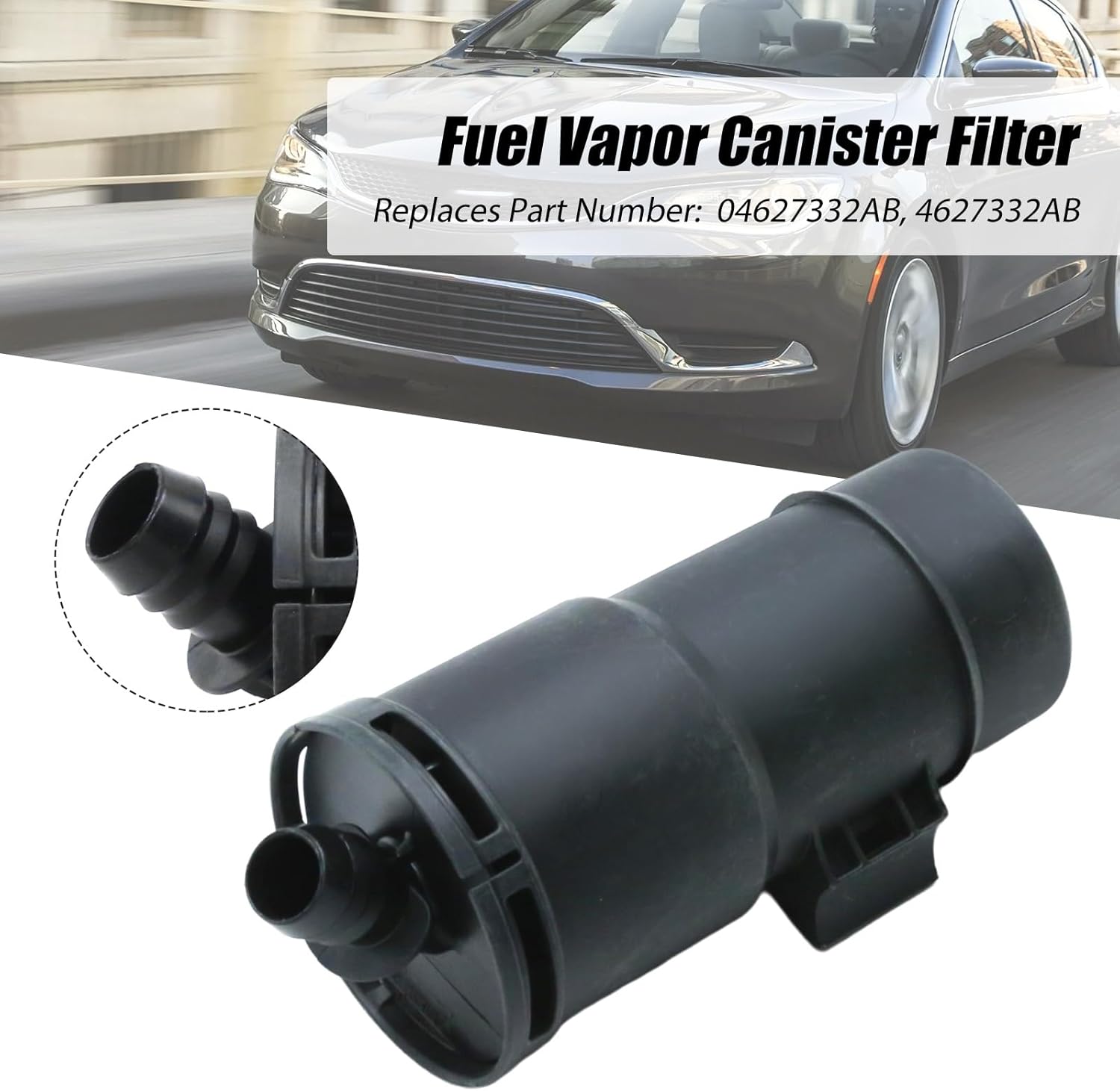 Anxingo Fuel Vapor Canister Filter, Replacement for Chrysler 200 Pacifica, Dodge Avenger Dart, Jeep Cherokee Wrangler, Replaces 04627332AB, 4627332AB, 4627332AA