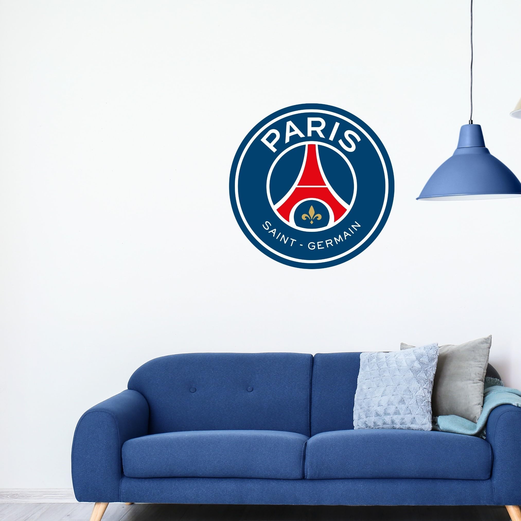Beautiful Game Sticker Mural Officiel Blason PSG Paris Saint-Germain Décoration Murale Football 90 x 90 cm