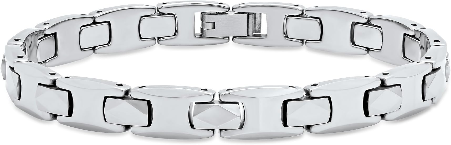 Men's Tungsten High Polish H-Link Chain Bracelet - Sleek Elegance, 8.5-inch