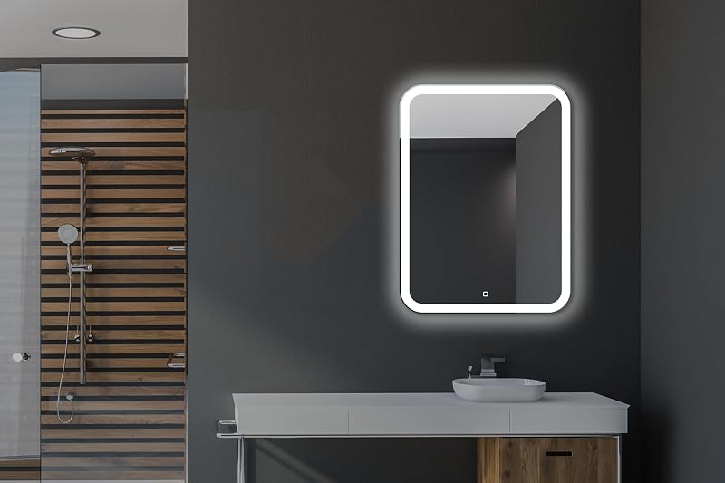 Home Glow 50x70 cm LED fürdőszobai tükör érintésérzékeny kapcsolóval