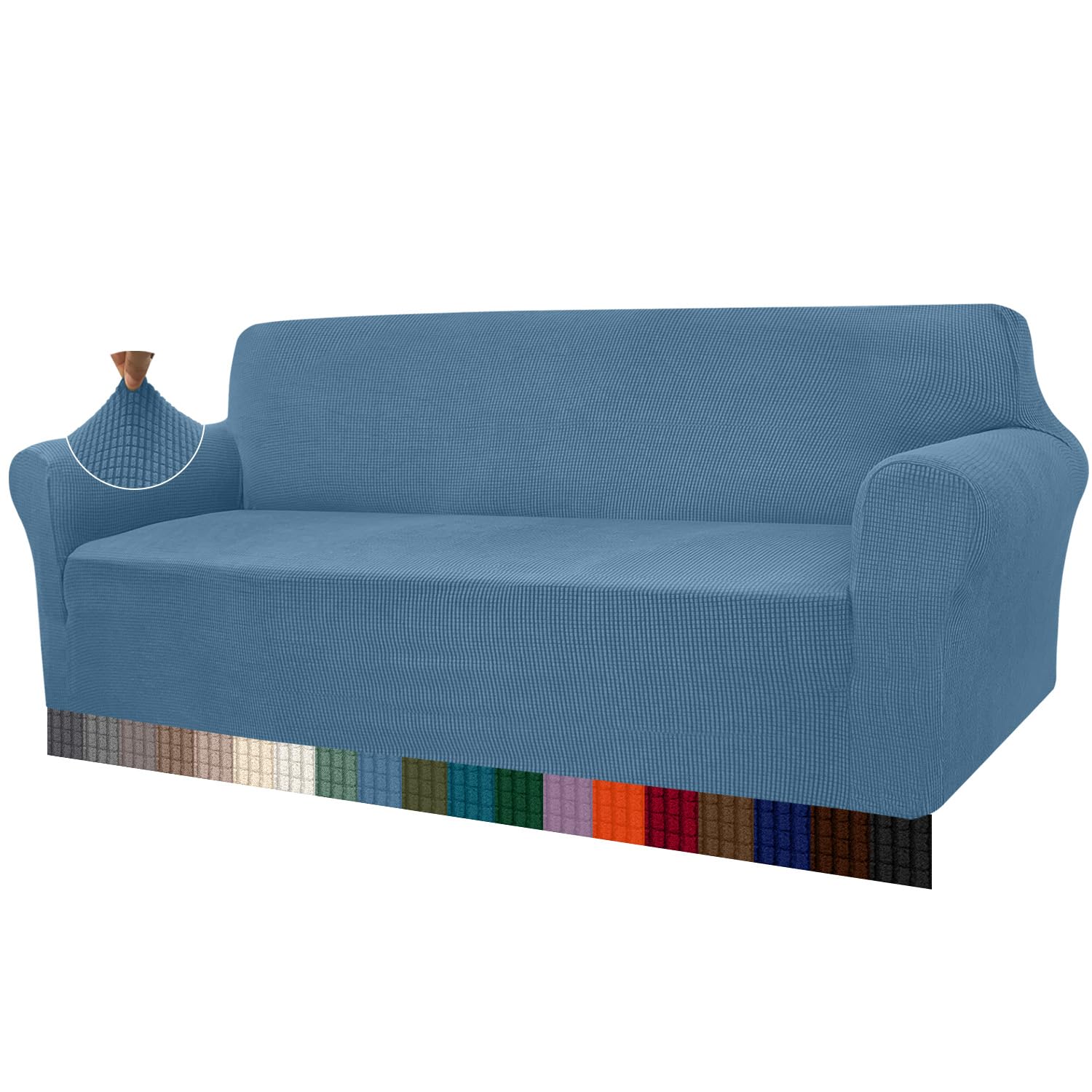 Granbest - Copridivano altamente elasticizzato, moderno, jacquard, per soggiorno, protezione per cani e animali domestici, 4 posti, azzurro