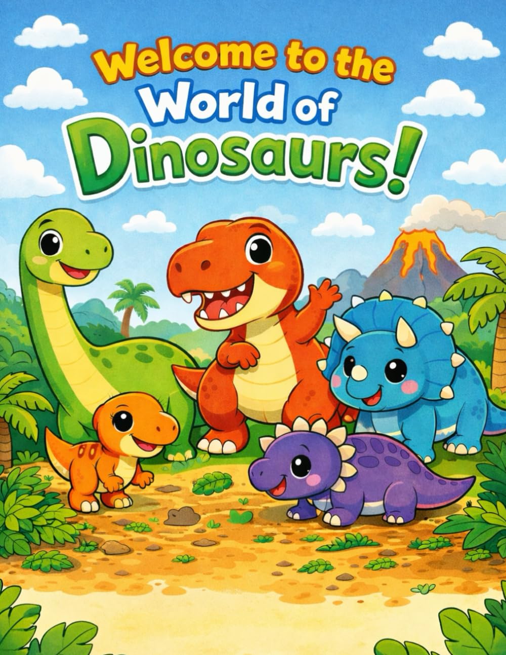 Welcome to the World of Dinosaurs!: A Fun Dinosaur Learning & Coloring Book for Kids Ages 3–6 26 Pages of Dino Facts, Cute Illustrations & Matching Coloring Pages (Learn and Colour)