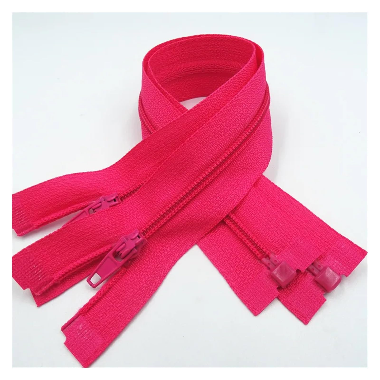 Zipper Eplacement,Open Ended Zip Fasteners,5Pcs Separating Nylon Spiral Coil 20Cm-60Cm Suitable for Garment Sewing and Crafts Process(Red,20CM)
