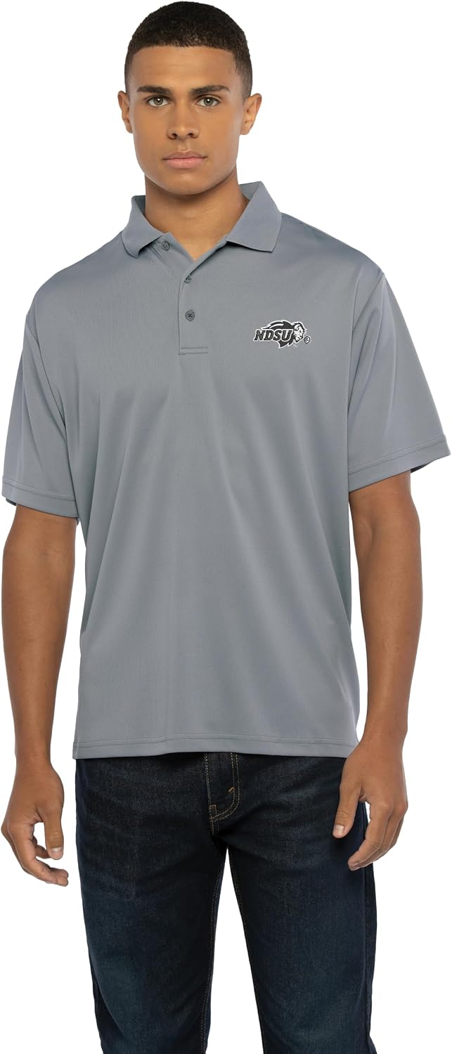 Vantage Apparel Men's Collegiate Polyester Mesh Team Icon Polo, North Dakota State Bison, Large