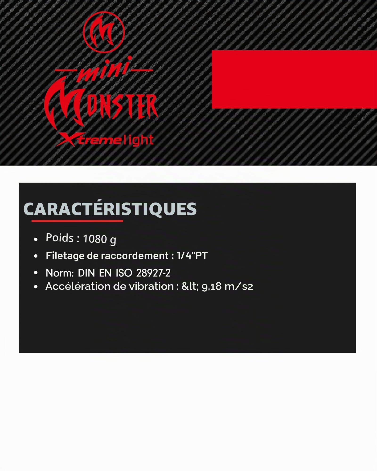 KS Tools 515.1150 1/2" miniMONSTER Xtremelight High Performance Pneumatic | Mini clé à chocs pneumatique MONSTER Xtremelight 1/2'', 1390Nm, haute performance