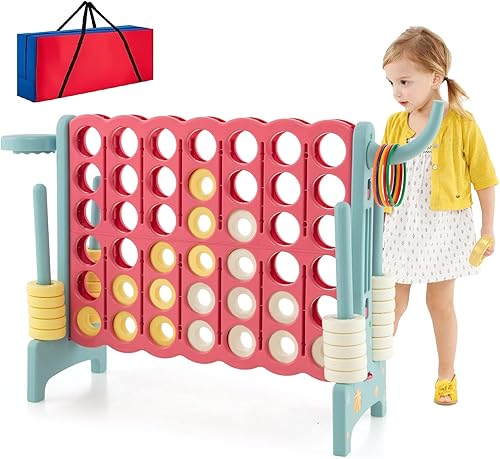 AKUSTIK Juego de conexión gigante al aire libre, 4 en una fila, Jumbo 4 para marcar juego de conexión para niños y adultos, fiesta familiar, patio,