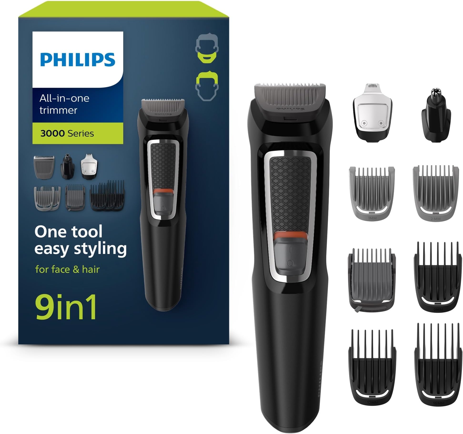 Multigroom Series 3000 9-in-1, für Gesicht und Haare (Model MG3740/15)