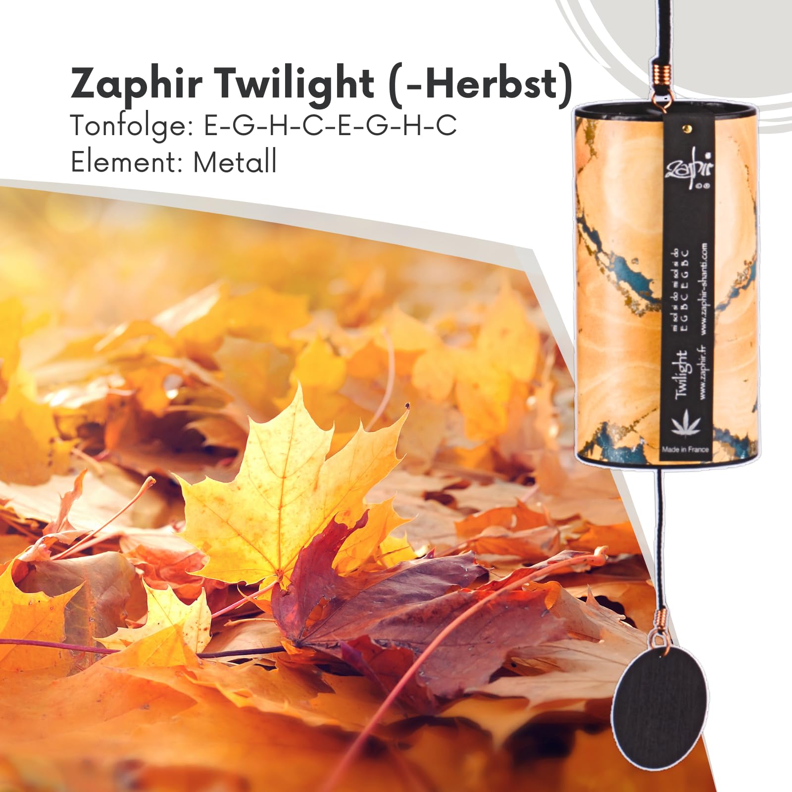Zaphir Klangspiel 5er Set mit Geschenkverpackung | Freie Auswahl | Windspiel Geschenk | Chimes für Yoga, Kinder und Meditation in Grün - Crystalide, Sufi, Twilight, Sunnray [5 Stück]