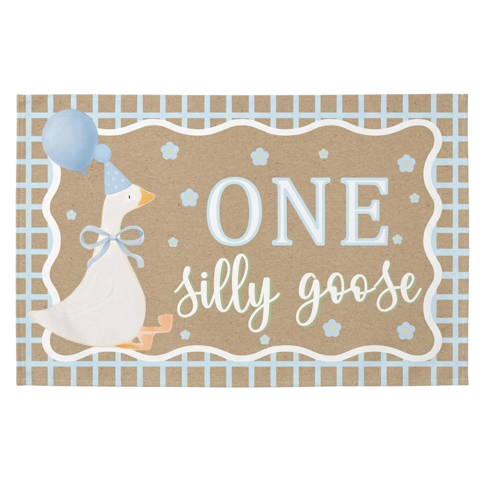 One Silly Goose Birthday Decor Boy Banner, One Silly Goose Backdrop for Photo Sessions, One Silly Goose Birthday Decorations, 37.4 x 29.5 Inch Party Photography Banner