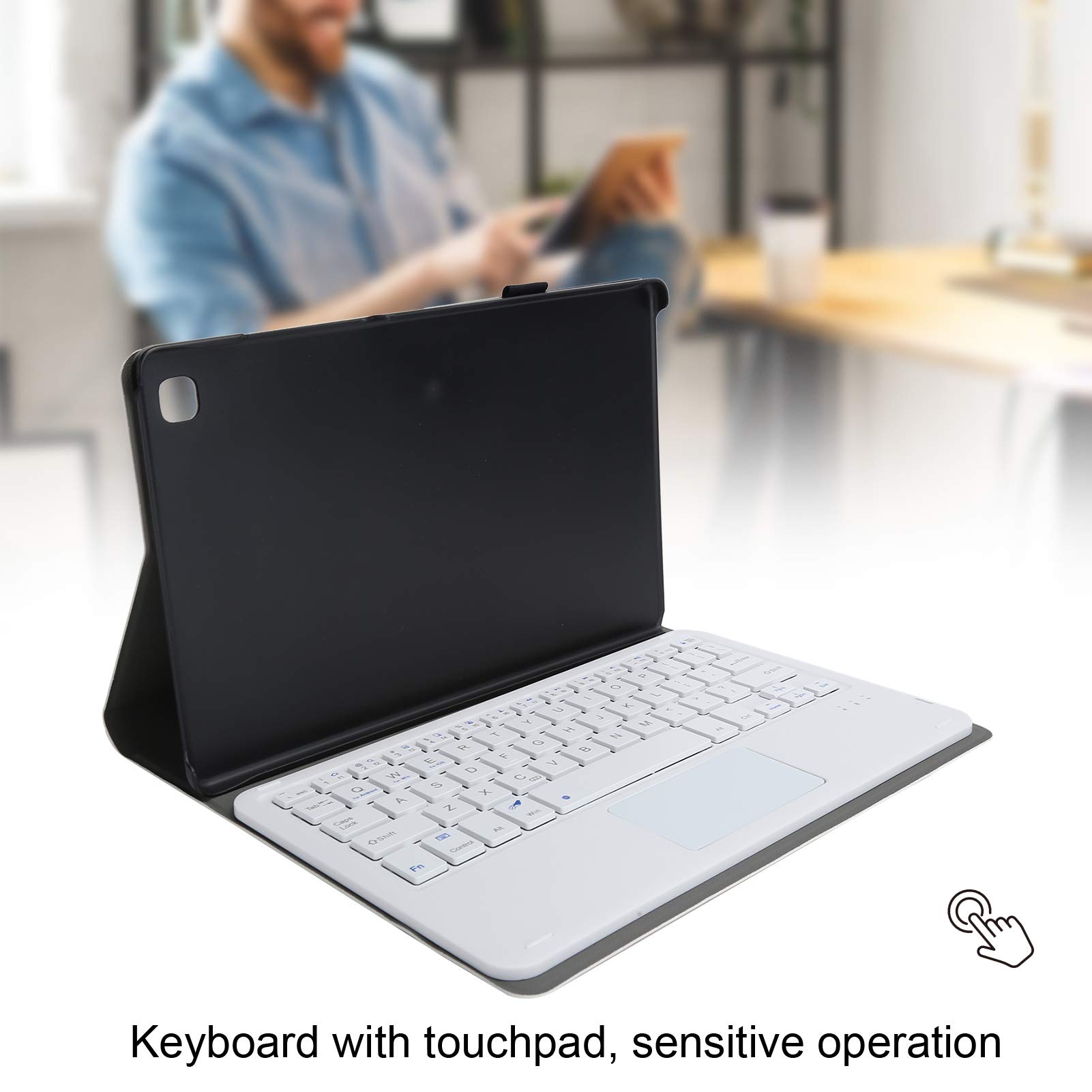 Cocoarm Funda con Teclado para Tab A7, Panel Táctil, Desmontable (Gold)
