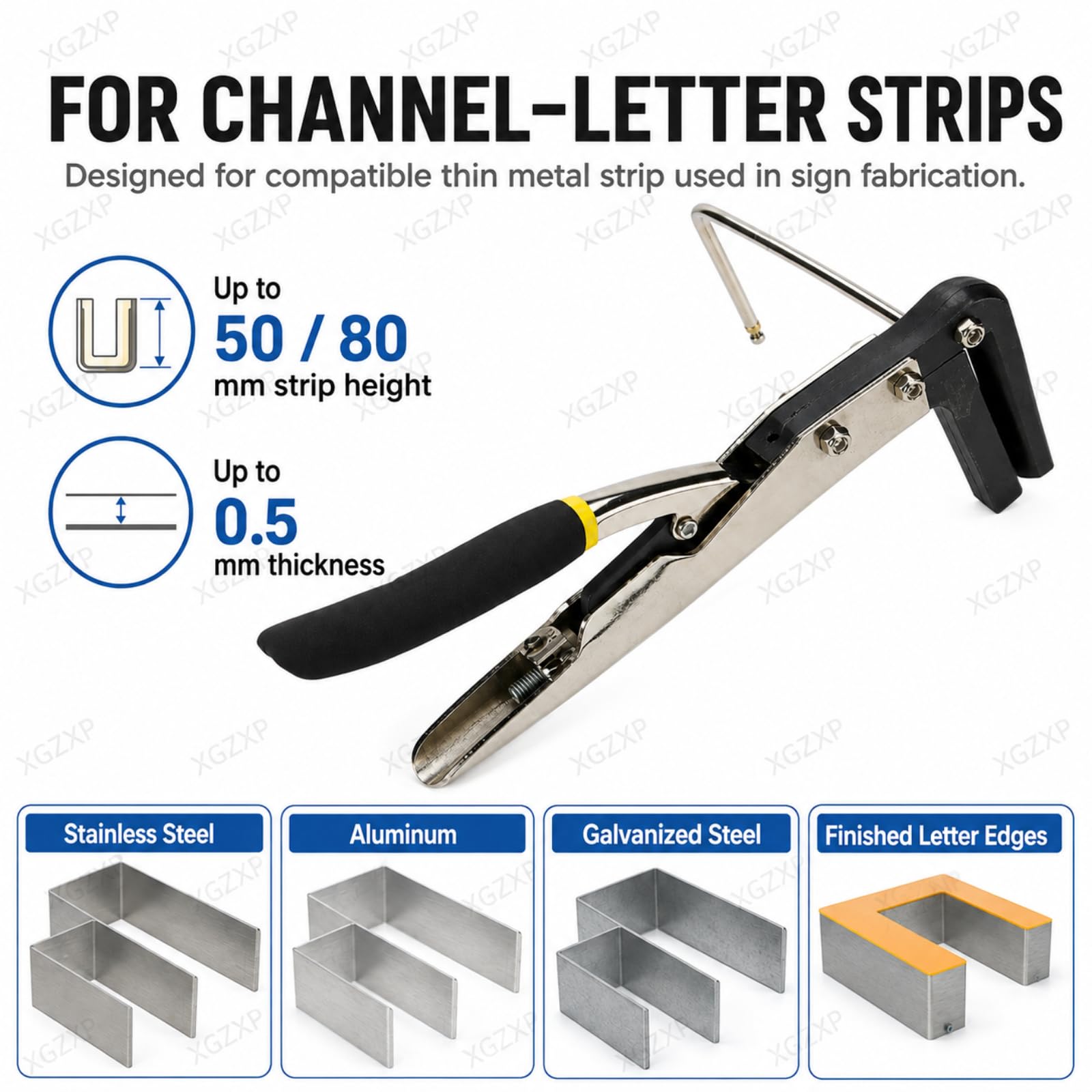 Pinza Manuale per Piegare Strisce di Lettere in Metallo, Dispositivo Piatto per Piegare Lamiere di Alluminio E Acciaio Inossidabile, per Materiali con Bordi di Lettere Fino A 0,5 Mm 5cm