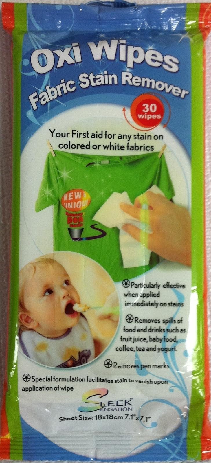 Oxi Wipes Fabric Stain Remover Wipes 30 Ct