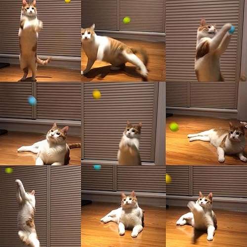 Miniatura 3 de Pelotas de juguete para gatos 100% fieltro de lana, paquete de 6, 3 colores, tamaño natural, duradero y seguro para gatitos y gatos