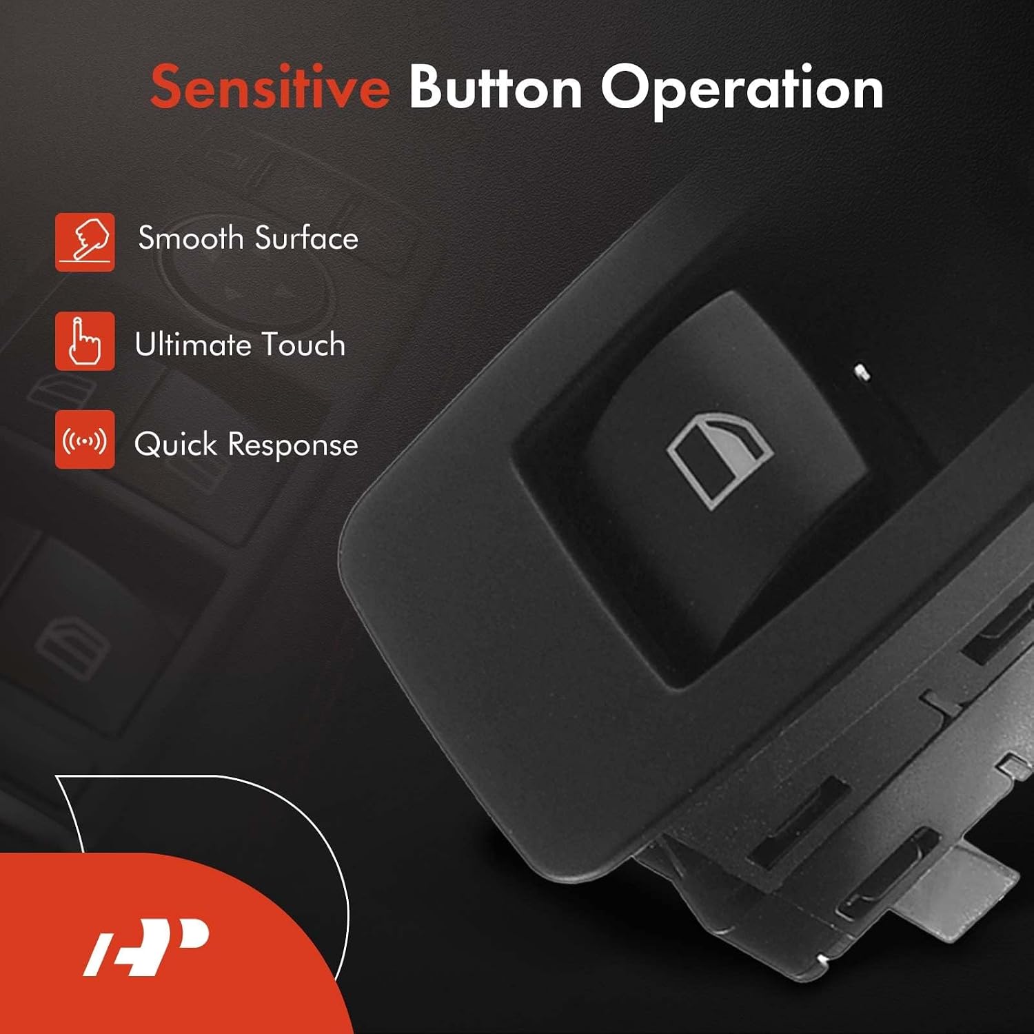 A-Premium Power Window Switch Compatible with BMW 323i 325i 325xi 328i 328xi 330i 330xi 335d 335i 335is 335xi M3 X5 X6, Black, Front Right Passenger Side