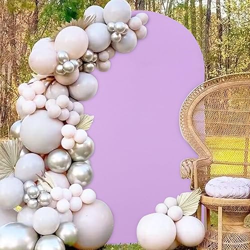 Miniatura 3 de PATYDEST Cubierta de arco de 6 x 2.6 pies, cubierta de telón de fondo de arco de boda, color lavanda, panel de fondo arqueado de elastano para