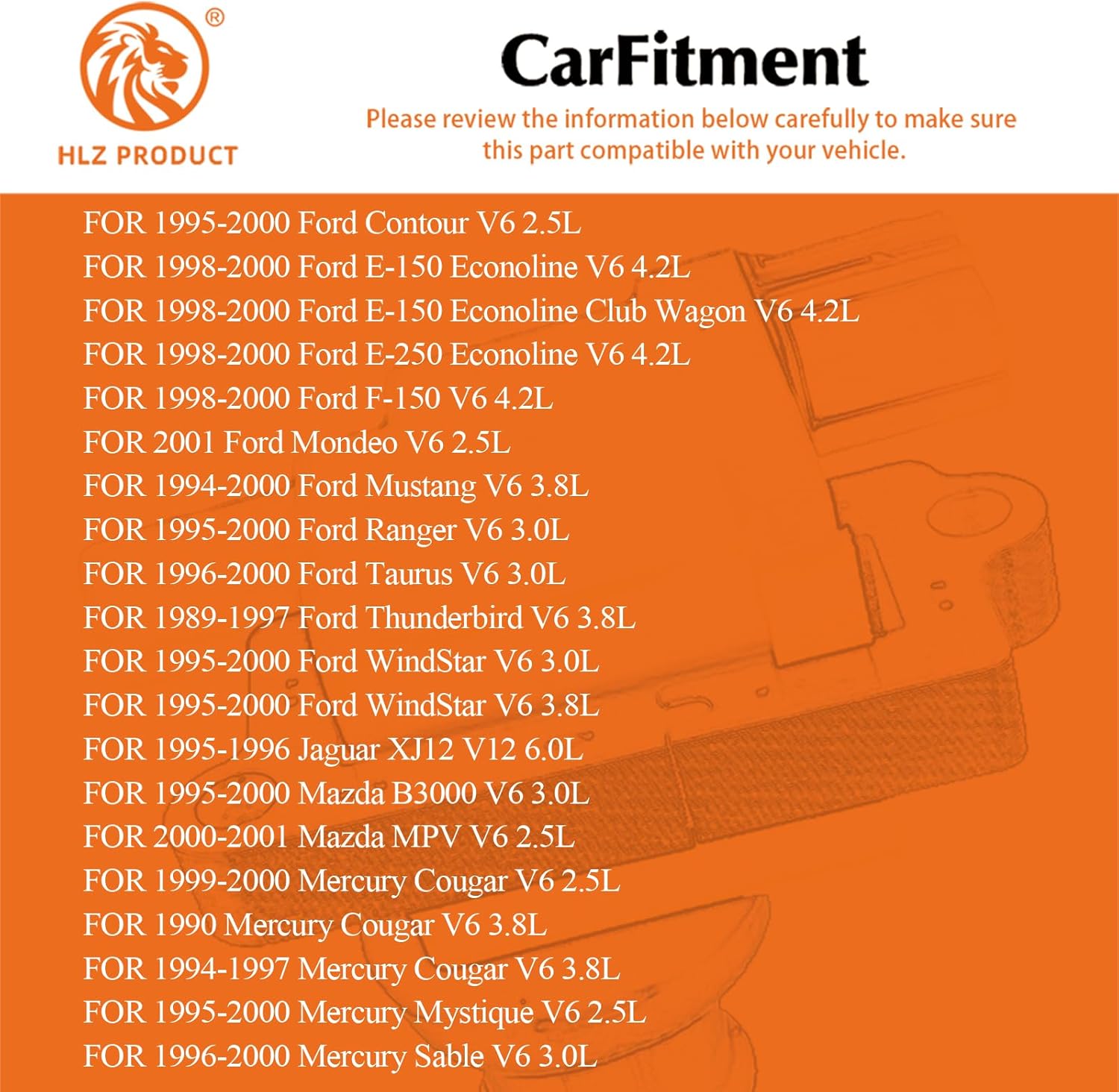 HLZPRODUCT Ignition Coil Pack FD488 Set Of 1 Compatible With Ford Contour E150 E250 F150 Mondeo Mustang Ranger Taurus Thunderbird WindStar Jaguar XJ12 Mazda B3000 MPV Mercury Cougar 2.5 3.0 3.8 4.2 V6
