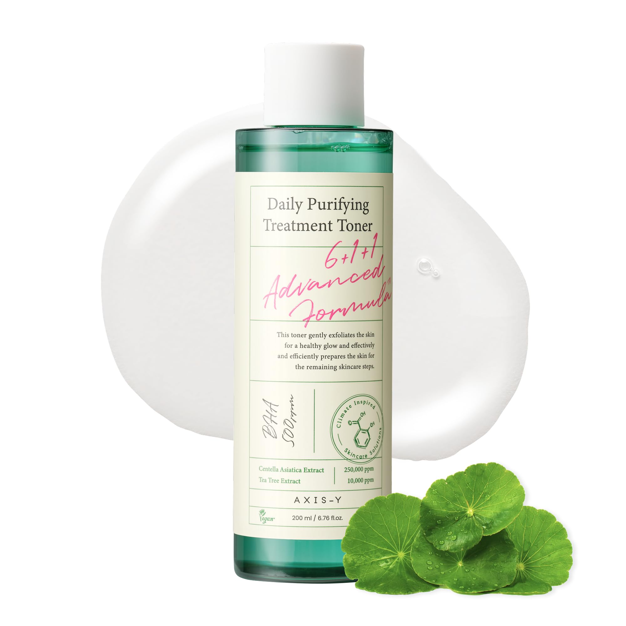 AXIS-Y Daily Purifying Treatment Toner with Salicylic Acid & Centella Asiatica - Pore Minimizer, Oil Control & Blemish Treatment Face Exfoliator - Vegan Korean Skin Care BHA Toner - 200 ml