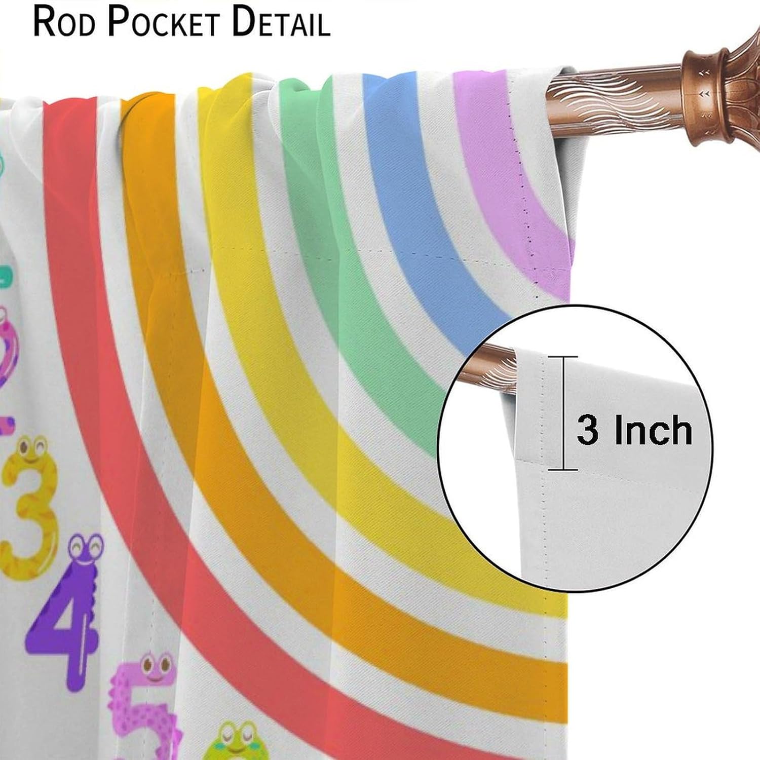 Alphabets ABC Blackout Curtains for Kids,Education Learning Rainbow Crayons Alphabet Colors Animals Numbers Galaxies Window Drapes Print for Boys Girls Nursery Children Toddler Bedroom 52x84in