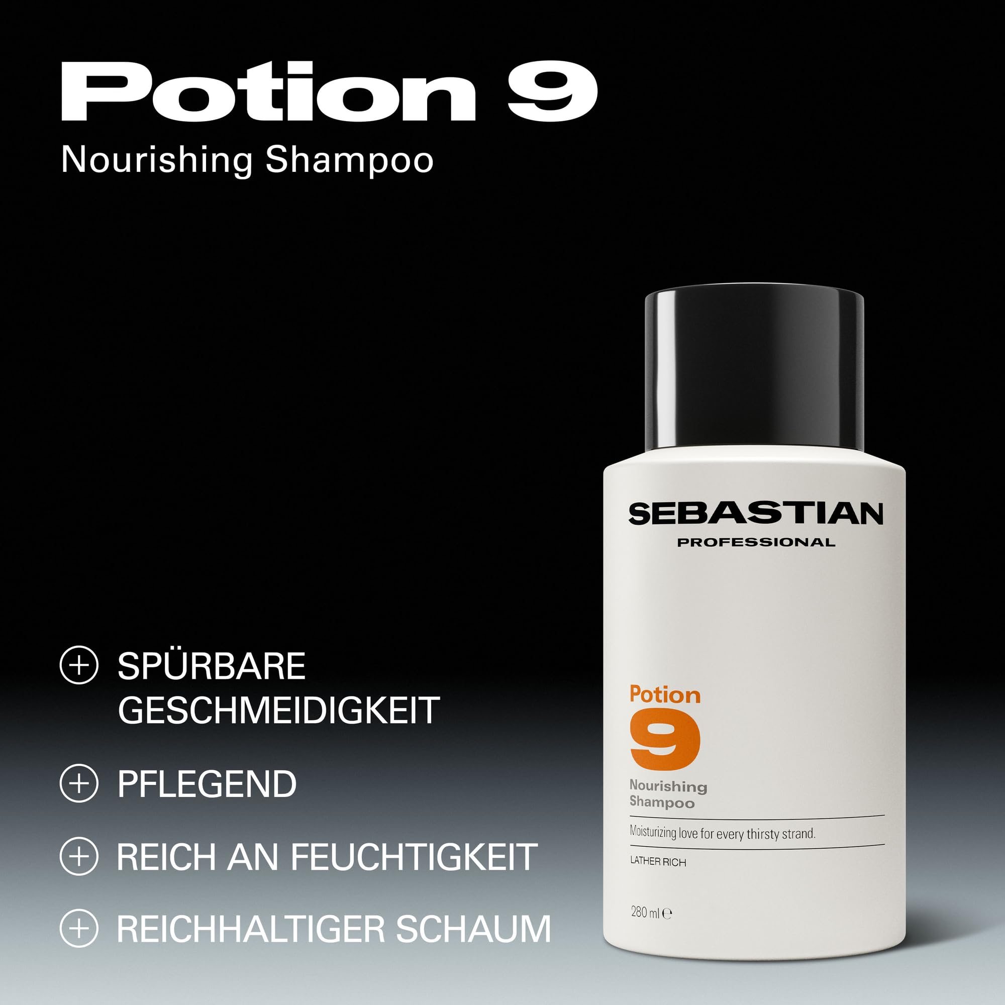 Sebastian Professional Potion 9 Nourishing Shampoo – Pflegendes & feuchtigkeitsspendendes Shampoo für trockenes & strapaziertes Haar