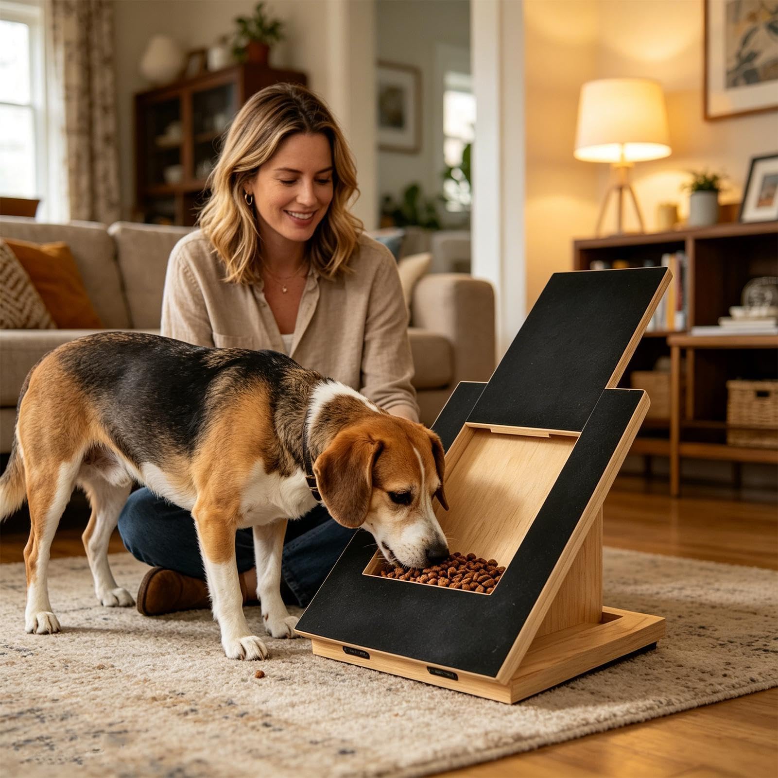 Generisch Hundekratzbrett Interaktives Holz-Saugnapf-Spielzeug | Krallenschneidematte Futterstation für Training, Couch-, Teppichschutz, drinnen und draußen auf dem Balkon