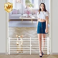 Vista 17 de Malier Puerta de Interior para Perros con Puerta, 26-41" Extra Ancha Puerta Completa de Metal para Mascotas Puerta Corta para Perros para Escaleras