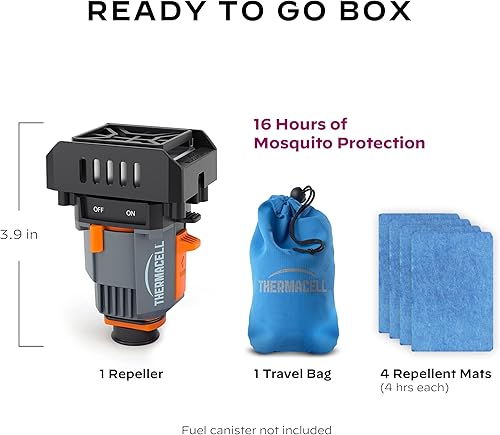 Miniatura 6 de Thermacell Backpacker Repelente de mosquitos Gen 20 funciona en bote de combustible de campamento incluye tapetes repelentes de mosquitos y bolsa