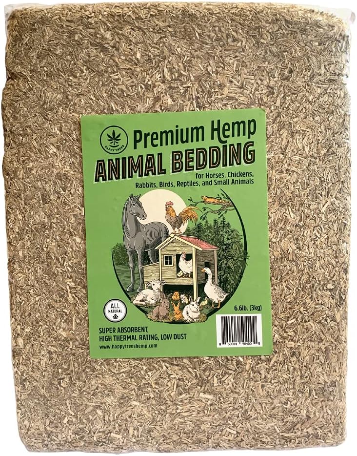 Happy Trees Premium Hemp Animal Bedding for Chicken Coop, Horses, Rabbits, Reptiles, Small Pets - Highly Absorbent, All Natural, Low…