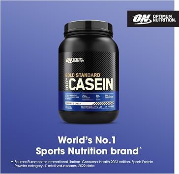 Optimum Nutrition Gold Standard Casein Slow Digesting Protein Powder with Zinc, Magnesium and Naturally Occurring Glutamine and Amino Acids, Cookies & Cream, 28 Servings, 0.92 kg, Packaging May Vary