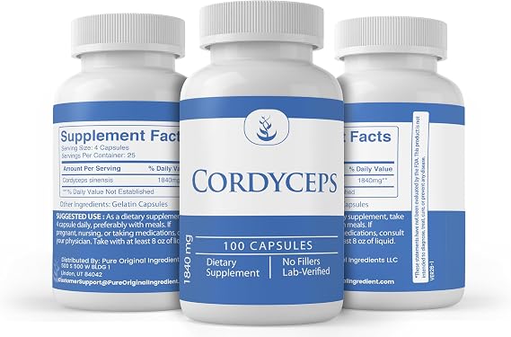 PURE ORIGINAL INGREDIENTS, Cordyceps Extract, 100 Capsules