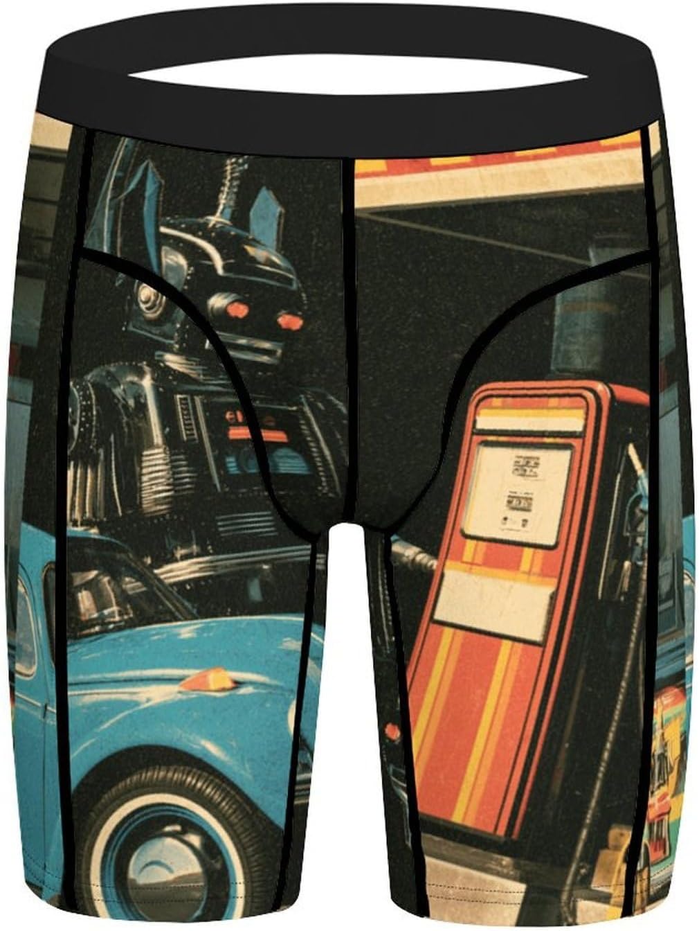 Refueling Robot Soft Breathable Men Athletic Underwear Stretch Quick Dry Sport Boxer Briefs for Daily Workout Gym Wear