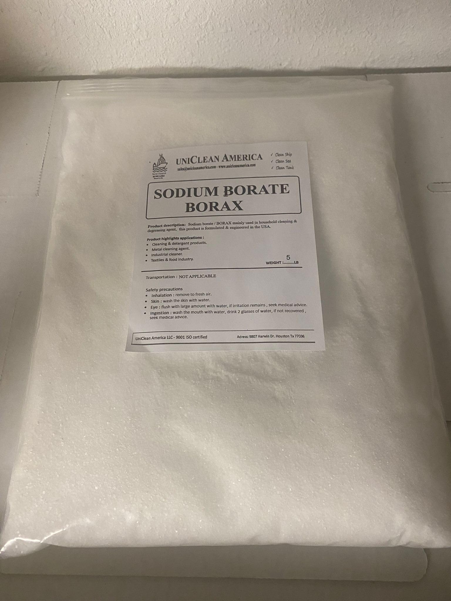 Sodium Perborate - High Puirty 99% Sodium Borate Borax - Cleaning & Stain Removing Powder - High Purity, Made in USA - Weight 30lb