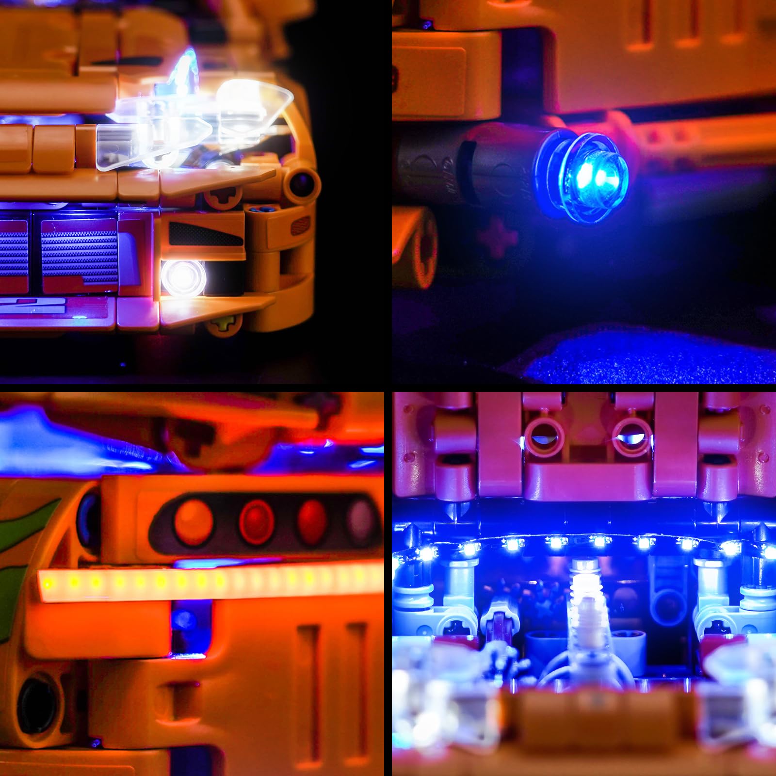 Set di luci LED compatibile con Lego Fast and Furious Toyota Supra MK4 (senza modello) Set di illuminazione decorativa compatibile con Lego 42204 Fast and Furious Toyota Supra MK4 Giocattolo creativo