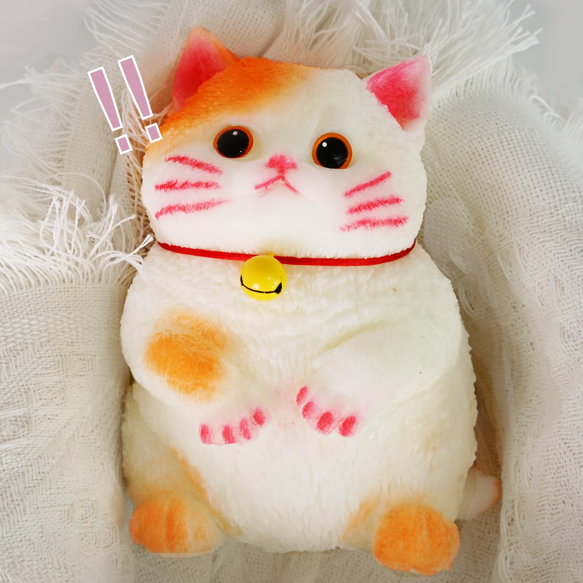 Amazon | 3Dタバスクイッシーキャット、ハンドメイド猫スクイーズ