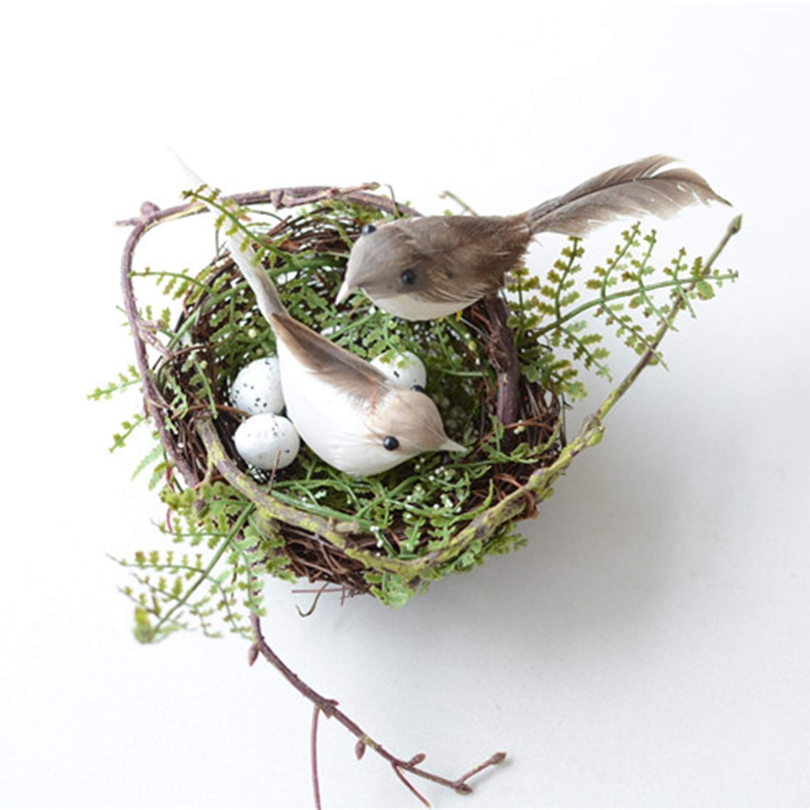Nichoir Oiseaux Perroquet Artificiel Nid d'oiseaux Canaries avec œufs décoratifs, Cage d'oiseaux nichoirs naturels, 11x5cm, 13x7cm (Size : 11x5cm)