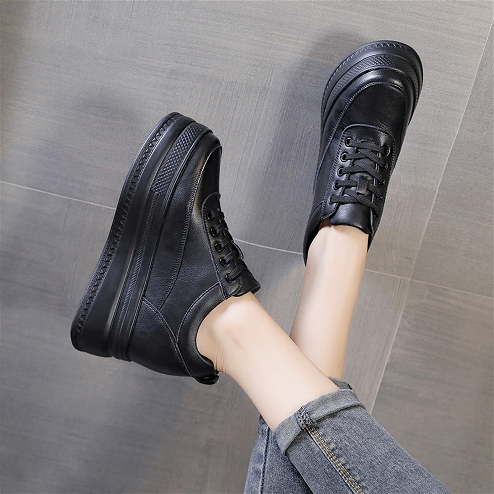 AONEGOLD Damen Sneaker mit Keilabsatz Sportschuhe Mode Plateau Freizeits Bequeme Atmungsaktiv Leichte Laufschuhe Freizeitschuhe Sneakers Mit Absatz 9cm
