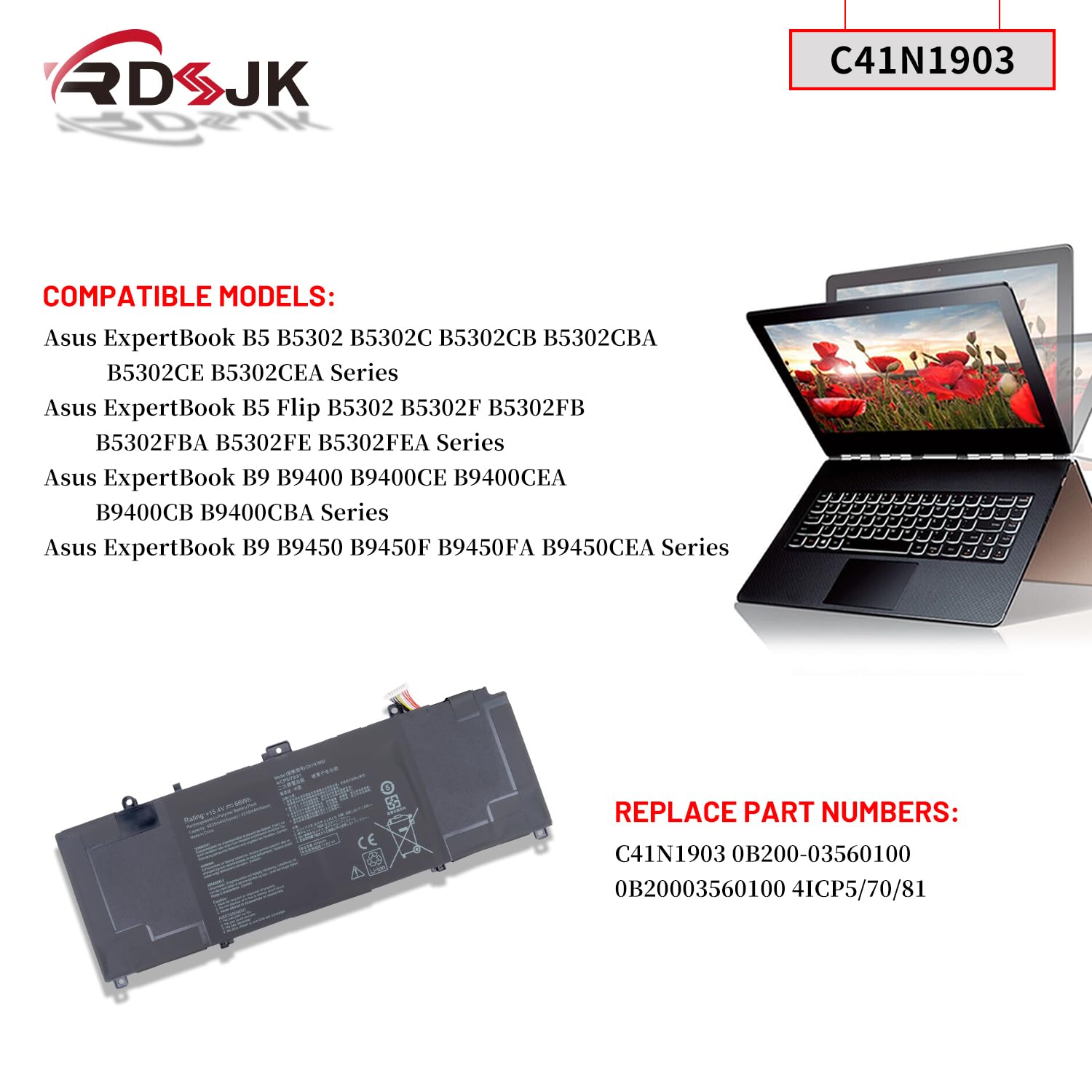 Amazon.com: C41N1903 Laptop Battery for Asus ExpertBook B9 B9400