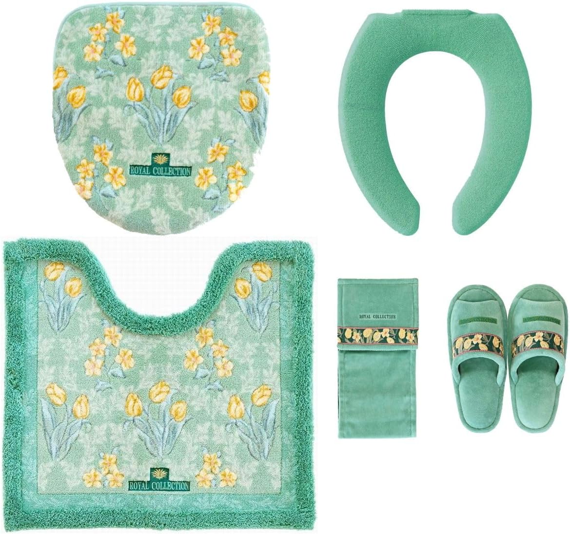 ROYAL COLLECTION（オカ） トイレマット 4点 セット 日本製 グリーン